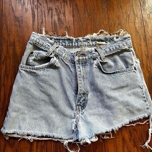 Levis distressed shorts